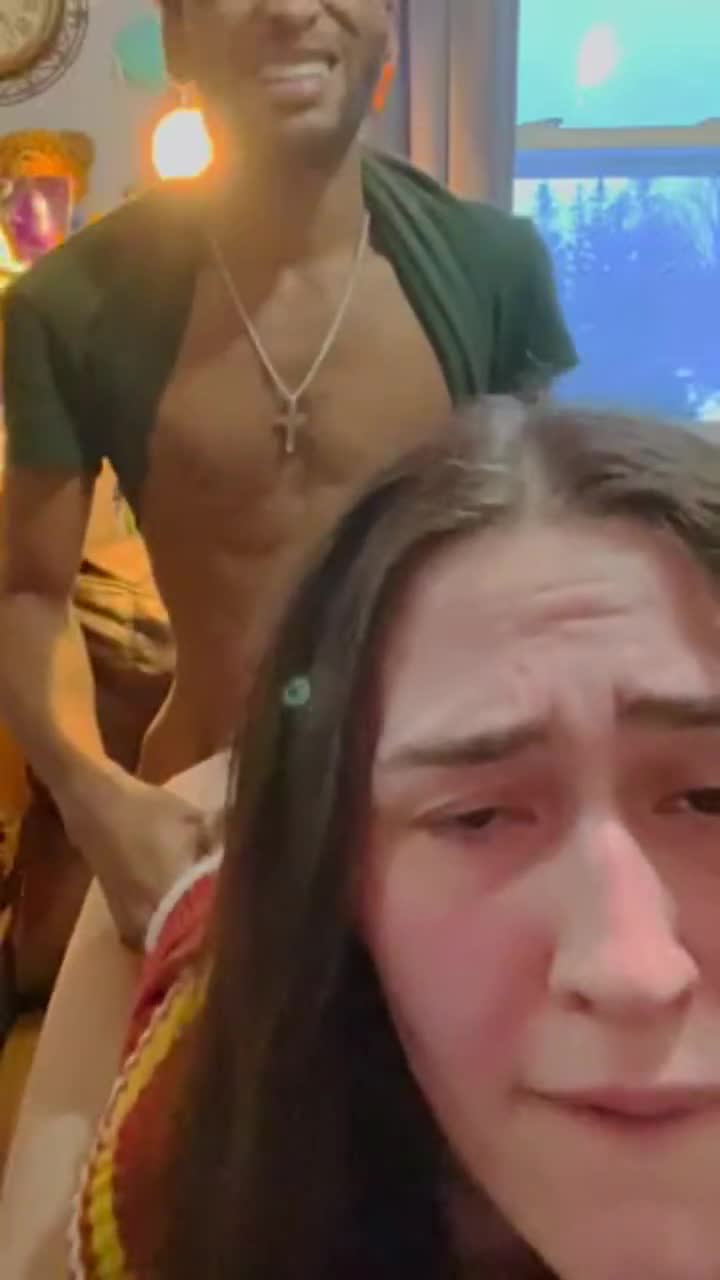 He grabs at her face - free porn video