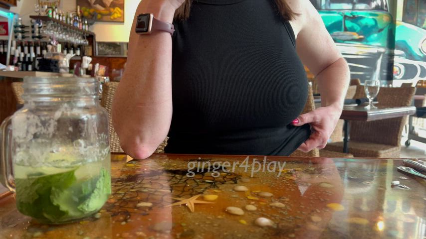 Showing a little skin at the Cuban restaurant [Gif] - free porn video