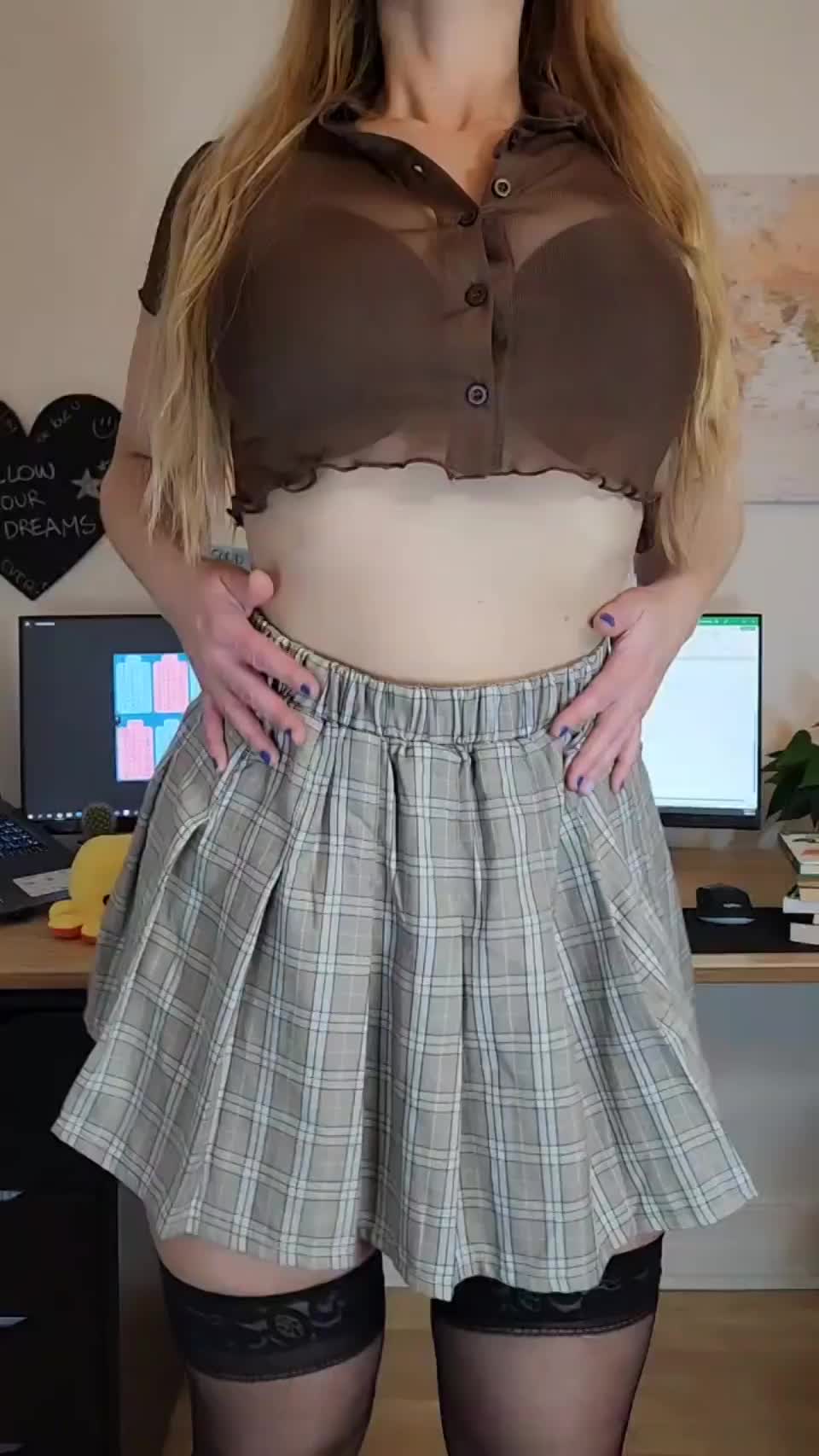 pale teacher with huge boobs are the hottest - free porn video