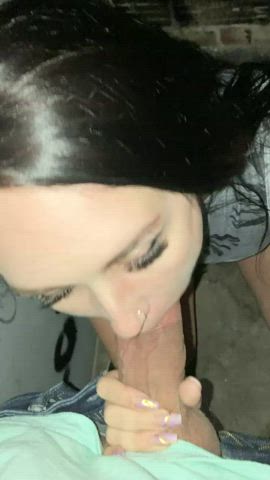 She had to make sure we were alone before swallowing my big dick - free porn video