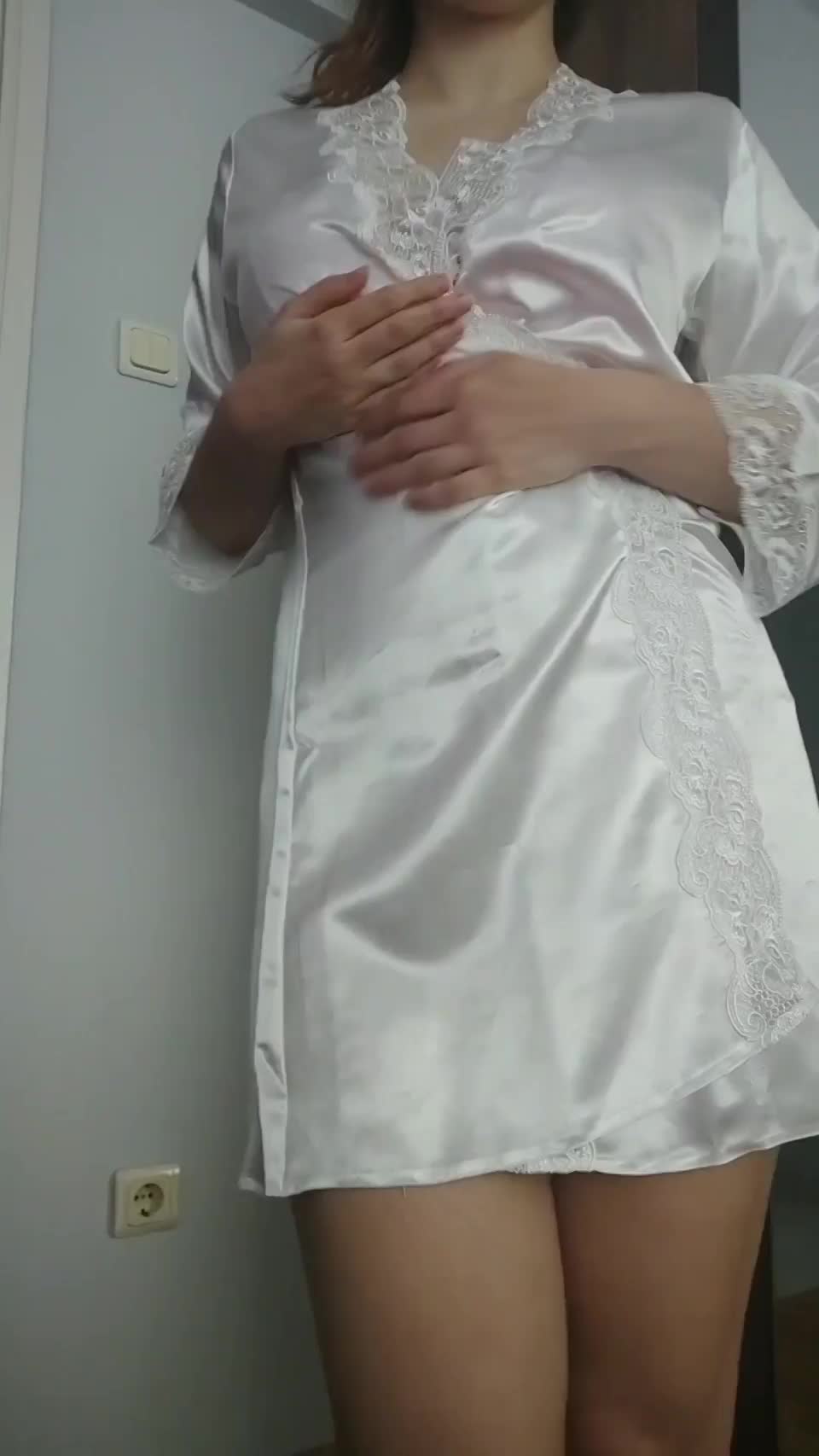 My white robe that I wore with my hubby, Do you like it? - free porn video