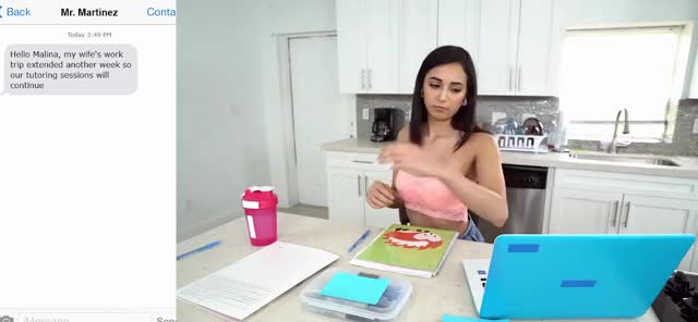Malina can't get out of her daily tutoring session - free porn video