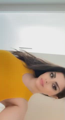 Normalize girls with huge natural tits going braless in public - free porn video