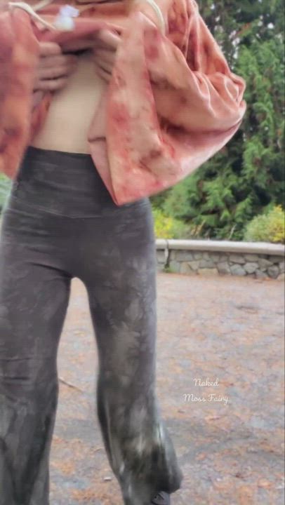 Oops someone saw me flash my little titties at the park so I ran away😅🙈 [GIF] [OC] - free porn video
