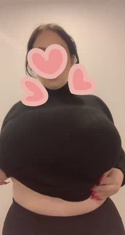 Huge natural tits on 5’1 body OC - free porn video