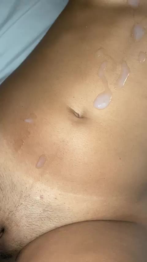 Do you like my cummy tummy? - free porn video