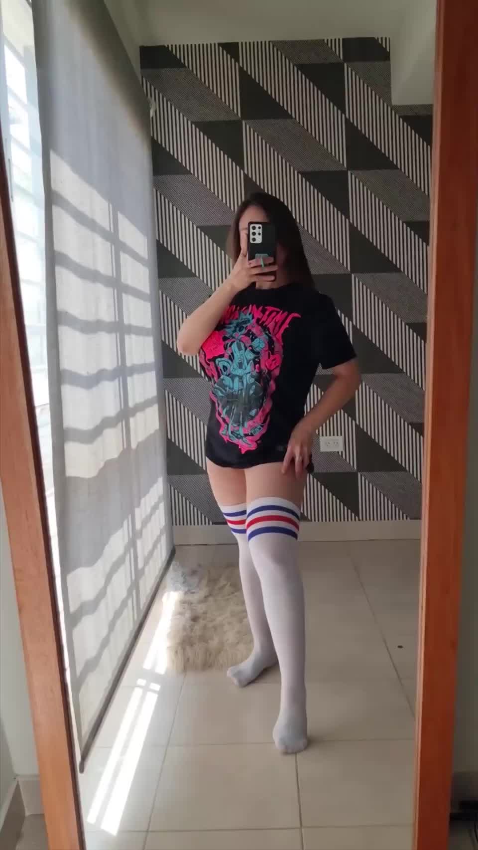 Can the thigh highs stay on while we fuck?😈😈 - free porn video