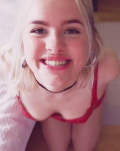 Blonde babe loves her hot facial swallows cum and licks it off her hands - free porn video