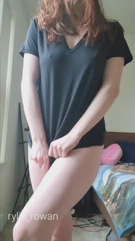 When I wear no panties it means I want my 19 year old ginger pussy pounded - free porn video