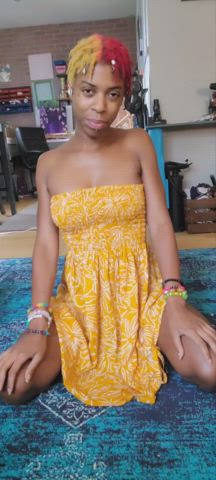 Hairy in a cute sundress - free porn video