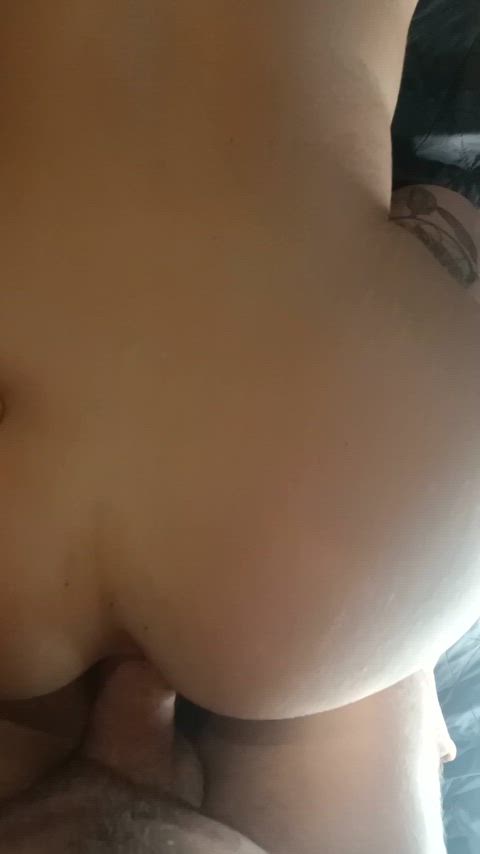 First time I let him creampie my ass, watch how it dribbles - free porn video
