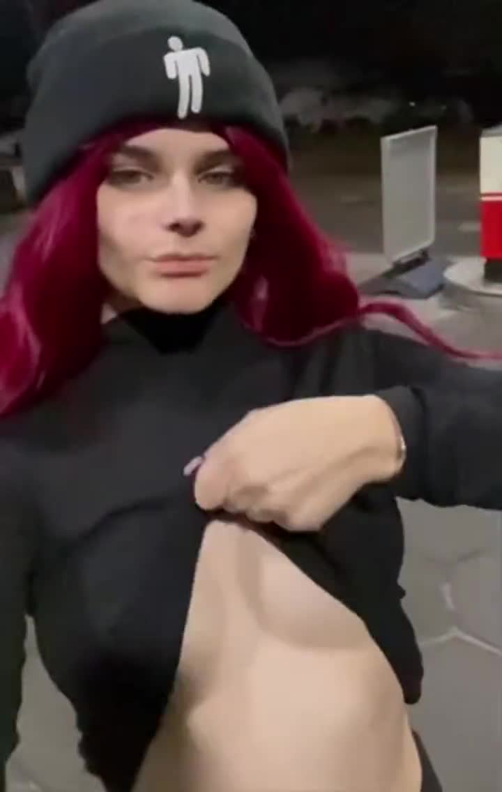 Does anyone need anything from the petrol station except my sweet tits haha... I hope no one has seen me - free porn video
