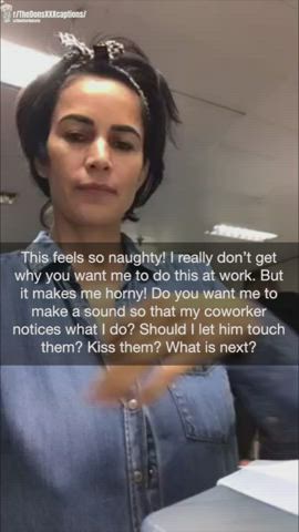 You have tried for so long to get your wife to play a bit in public -and now she seems ready to go all in with her coworkers… - free porn video