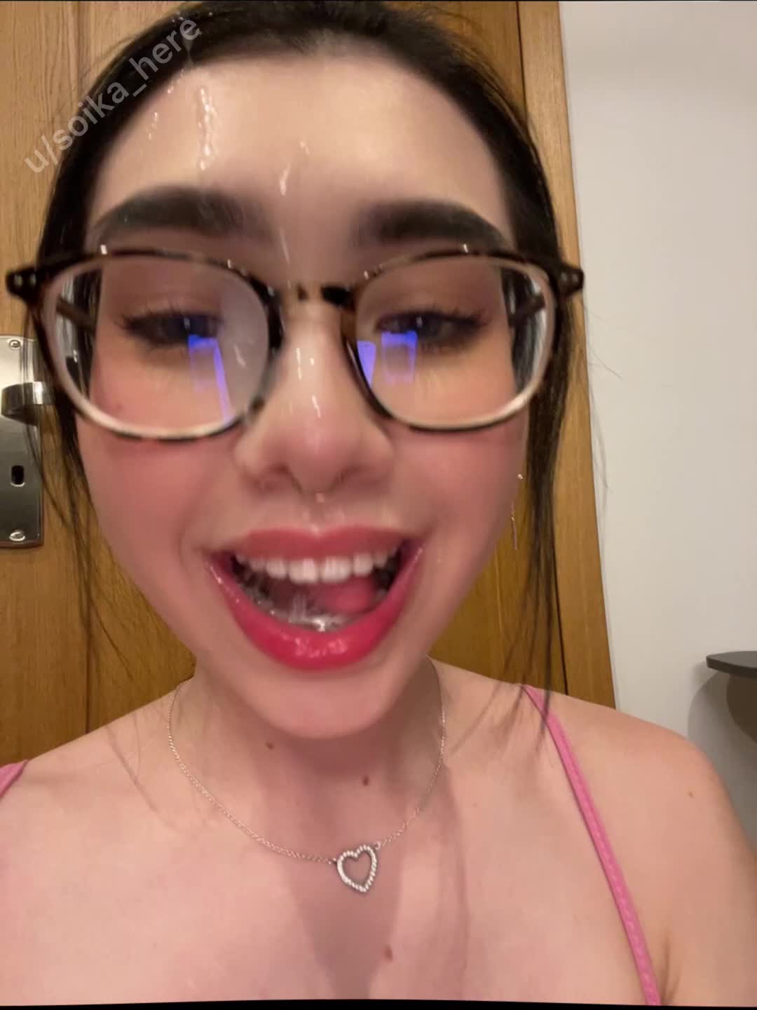 I love feeling of thick warm cum all over my face - free porn video