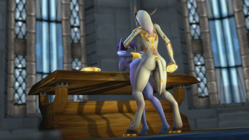Futanari draenei fucks void elf in conversion ritual (Lawnmower333) [World of Warcraft] - free porn video