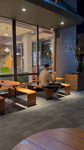 nearly got caught flashing my huge tits at mcdonald's, I hope they look tastier than the burger haha - free porn video