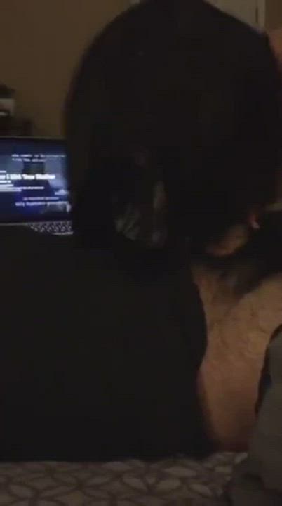 Short hair wife sucking it deep - free porn video