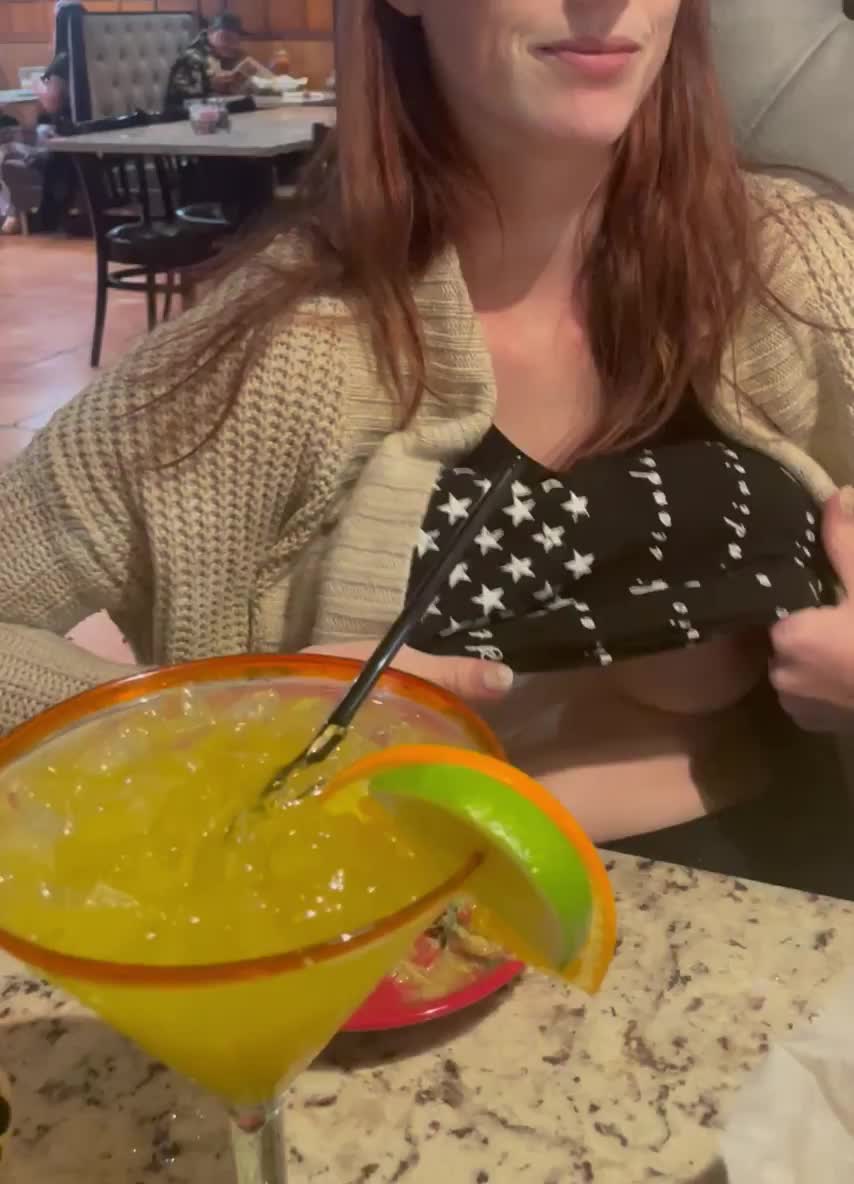 Something about margaritas that makes me want to flash [gif] - free porn video