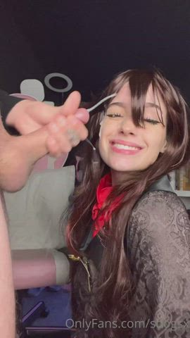 Cum slut takes a monster load on her face - free porn video