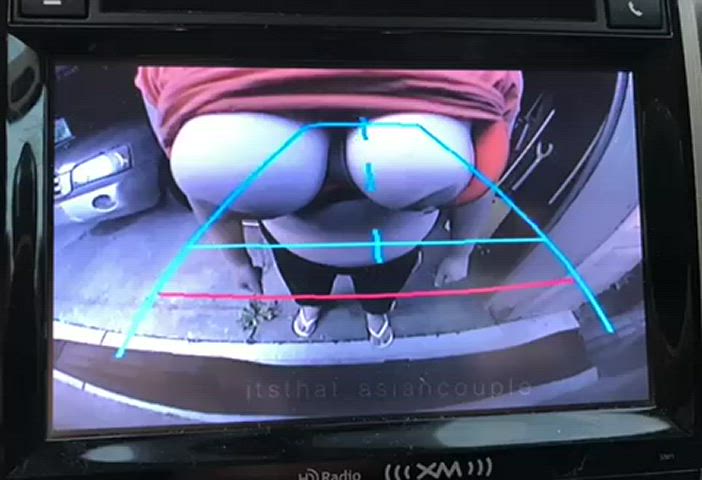 teasing hubby on the backup cam - free porn video