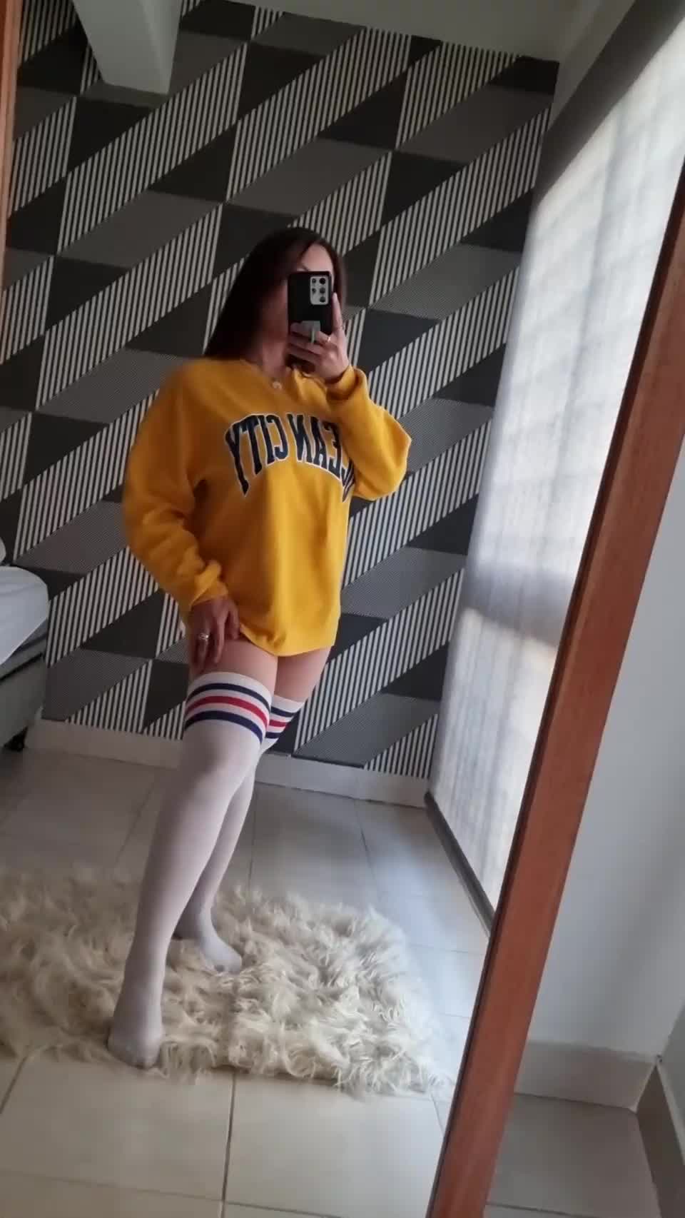 Breed my tight little body while I’m in these thighhighs please - free porn video