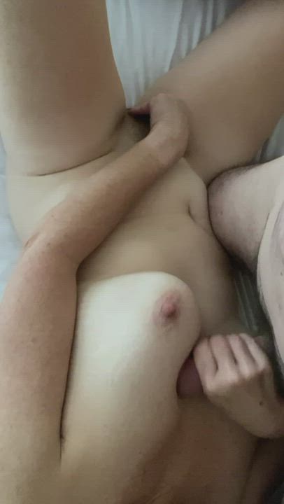Love when he finishes on my tits. - free porn video