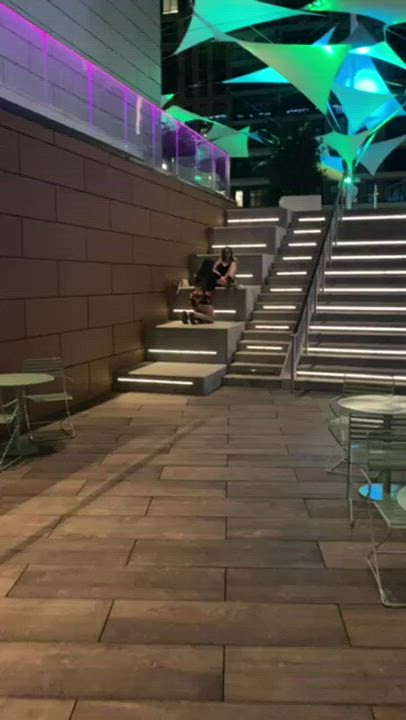 My bestie ate my pussy in the middle of downtown while we were on vacation - free porn video