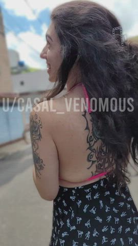 Showing all my holes in the middle of the street! [GIF] - free porn video