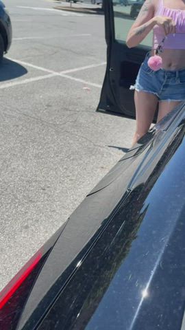 Whipping them out in the parking lot [gif] - free porn video
