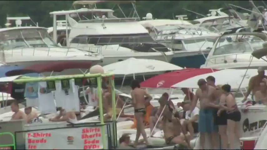 Topless at yacht public - free porn video