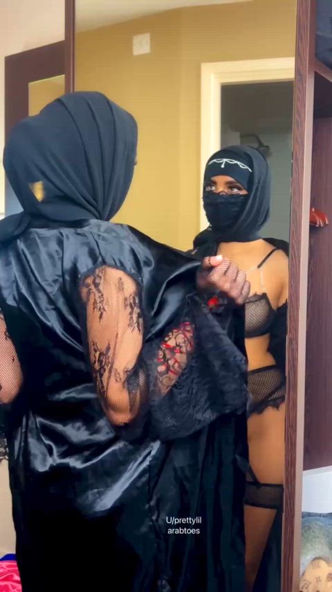 In case you’re wondering what a Muslim girl wears under her traditional clothes - free porn video
