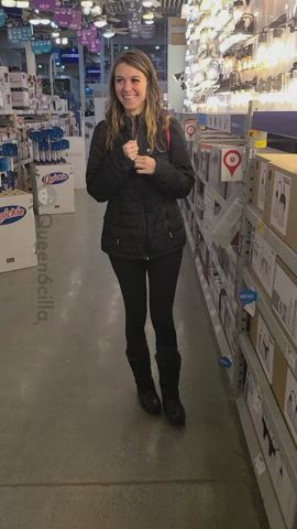 Flashing in the lighting aisle was a real turn on [gif] - free porn video