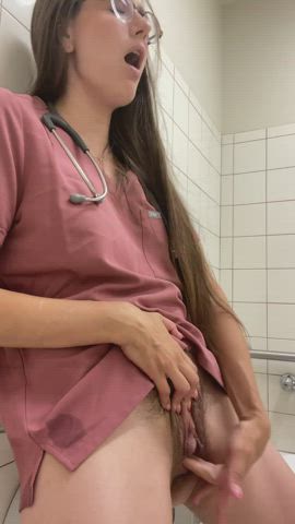 Would you ever suspect your nurse squirts on break? - free porn video