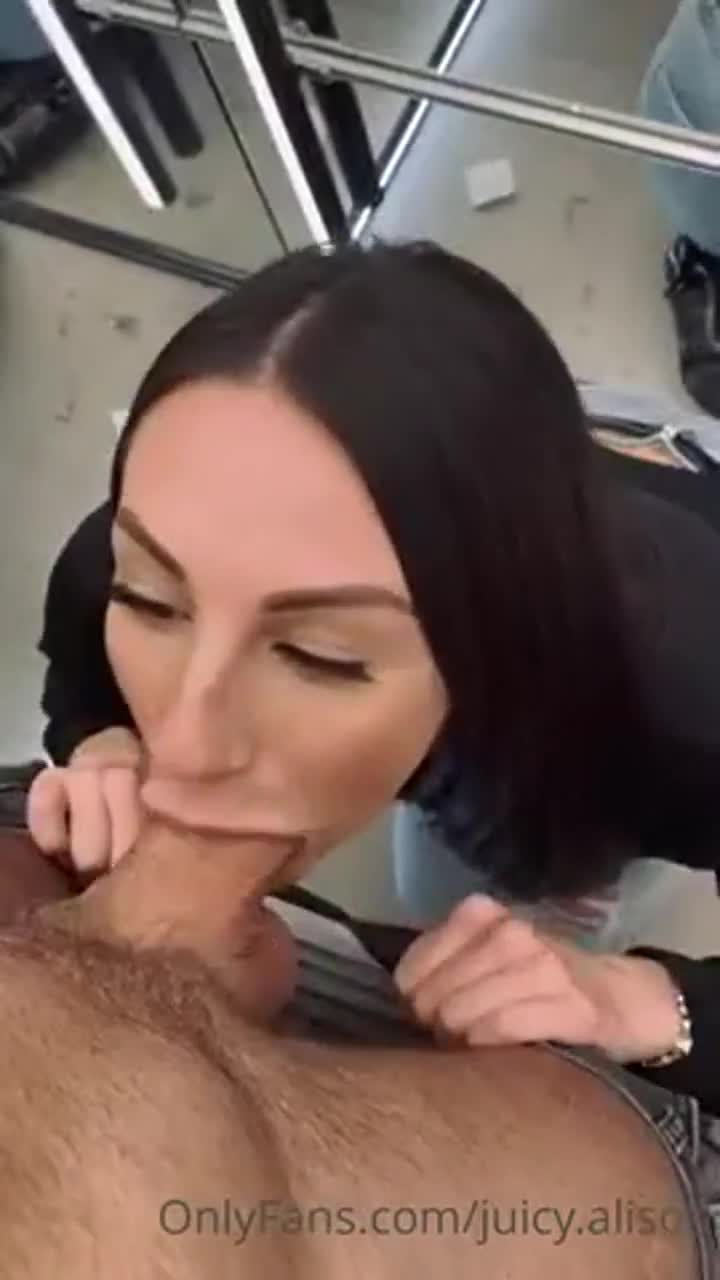 Feeling my sissy buds wet mouth in the change room before we buy his new outfit. - free porn video