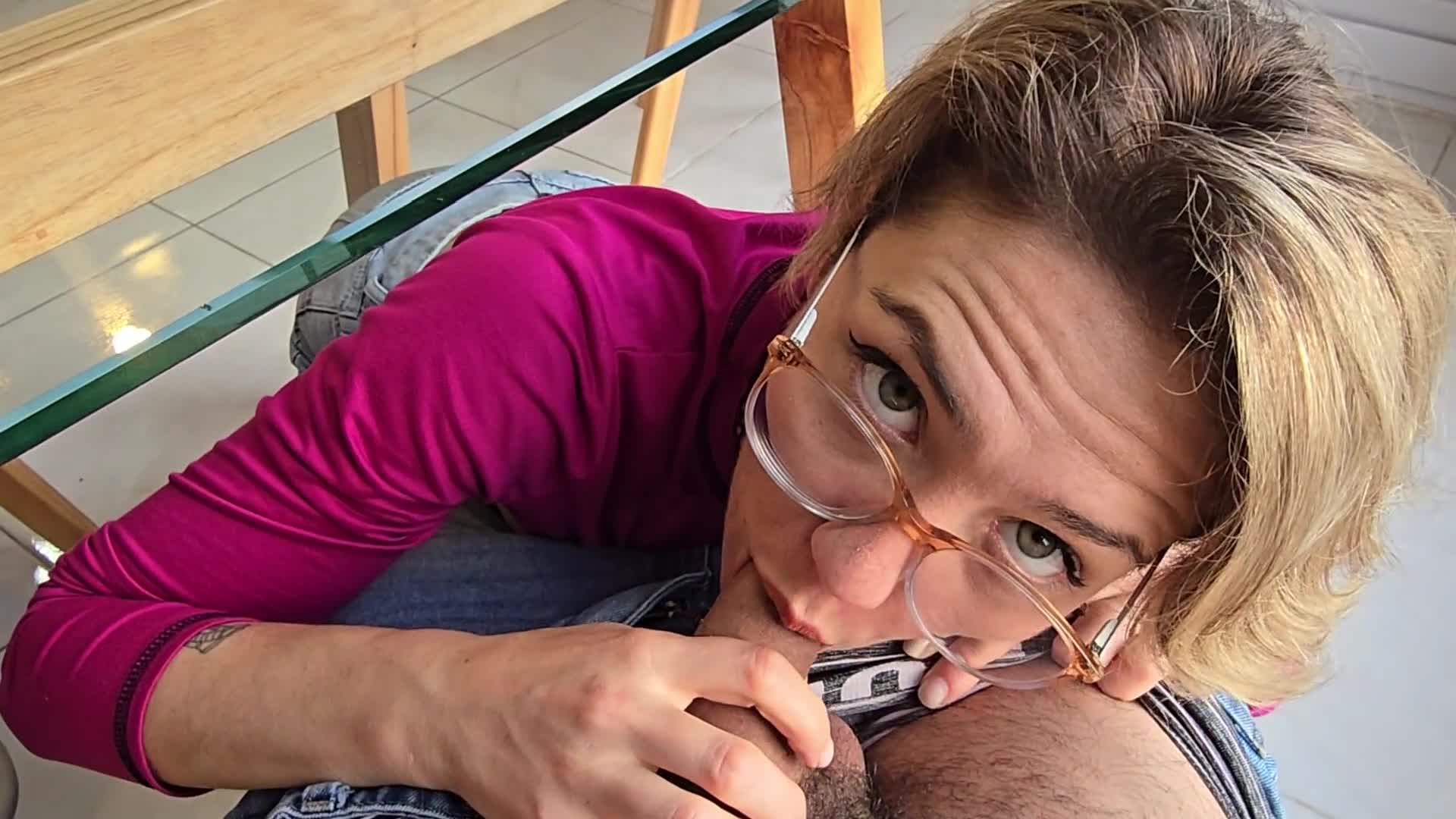 I suck my husband's cock in exchange for him fucking me in the ass.  - free porn video