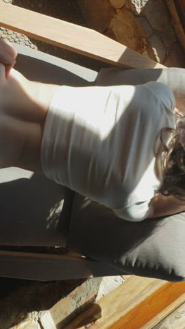 Doggy style with the early morning sun on my pale ass - free porn video