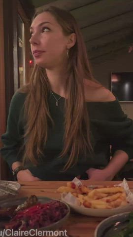 I’m always flashing in restaurants [gif] - free porn video