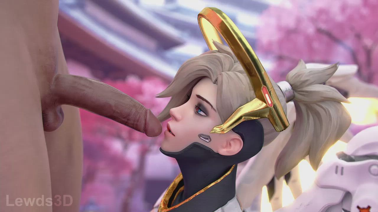 Mercy blowjob [Overwatch] (Lewds3D) - free porn video