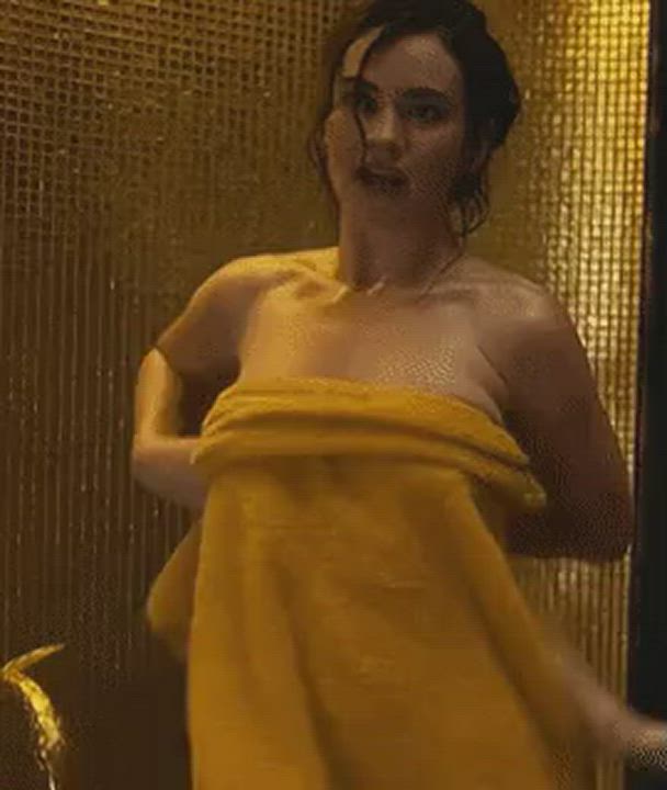Lily James in a Shower - free porn video