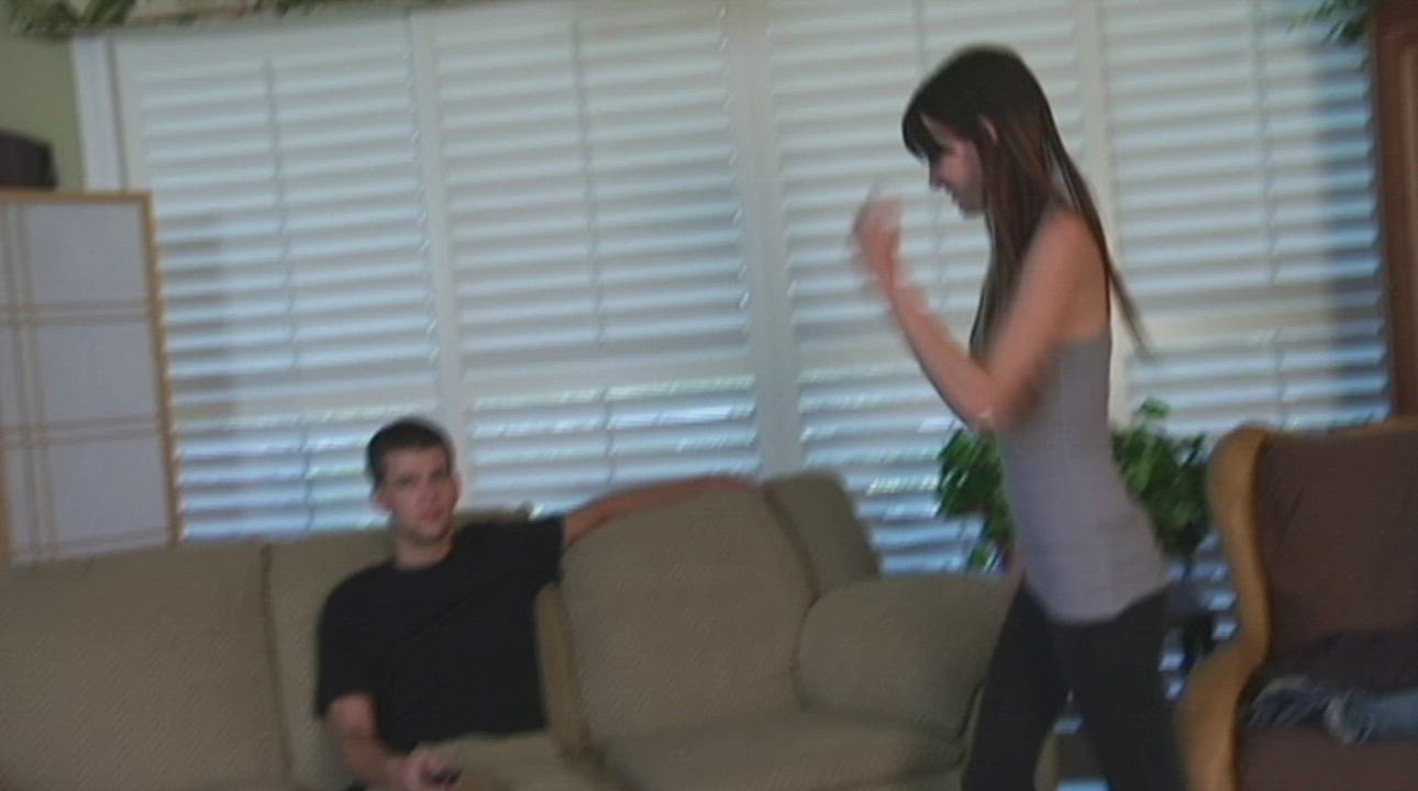 Kaci gives big dick step-brother a handjob - free porn video