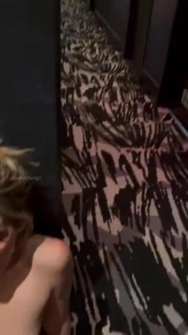 got naked and took a facial in the hotel hallway 😇 [GIF] - free porn video