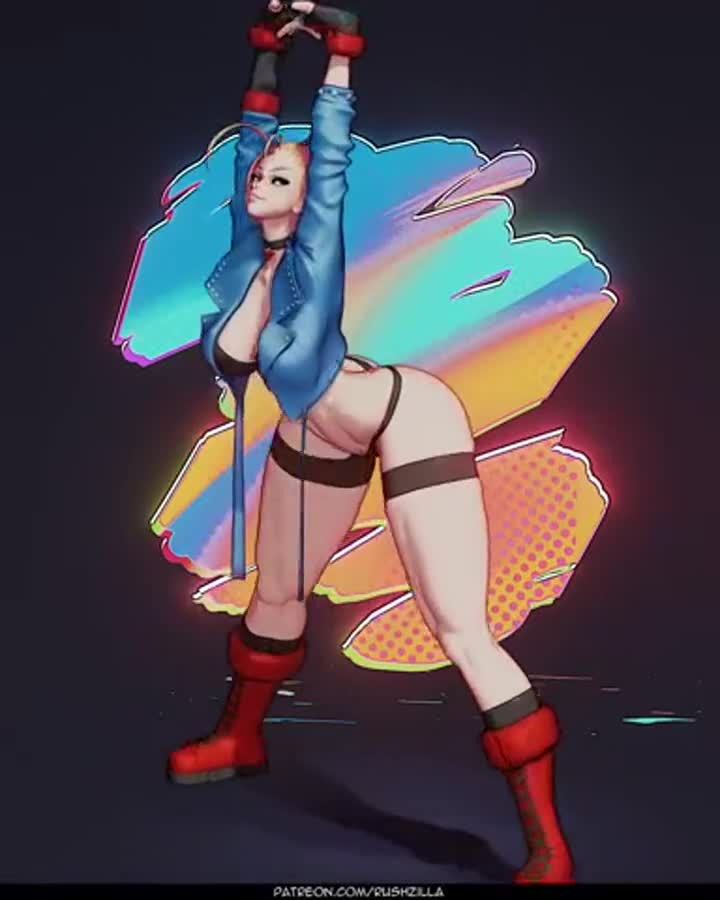 Cammy White - stretching her back in thong bloomers (Rushzilla) [Street Fighter 6] - free porn video
