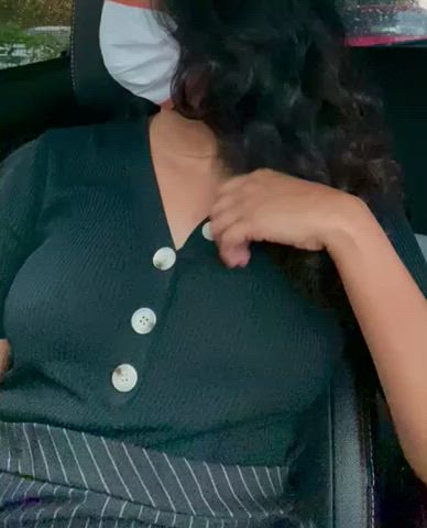 Would you grope me if you saw me doing this in my car? 😉 - free porn video
