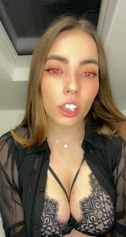 Which are you kissing first - my lips or my puffy tits? - free porn video