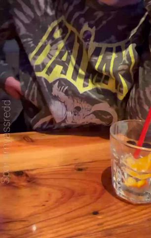 Being naughty in the restaurant after some drinks 😏 [gif] - free porn video