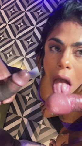 [MMF] do I look like a slut with 2 cocks in my mouth - free porn video