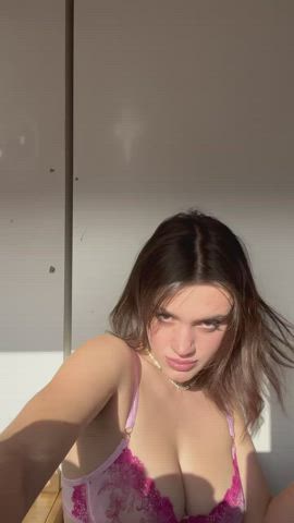 I know it’s late but I wanted to show you my natural titties in the sun 🥺 - free porn video