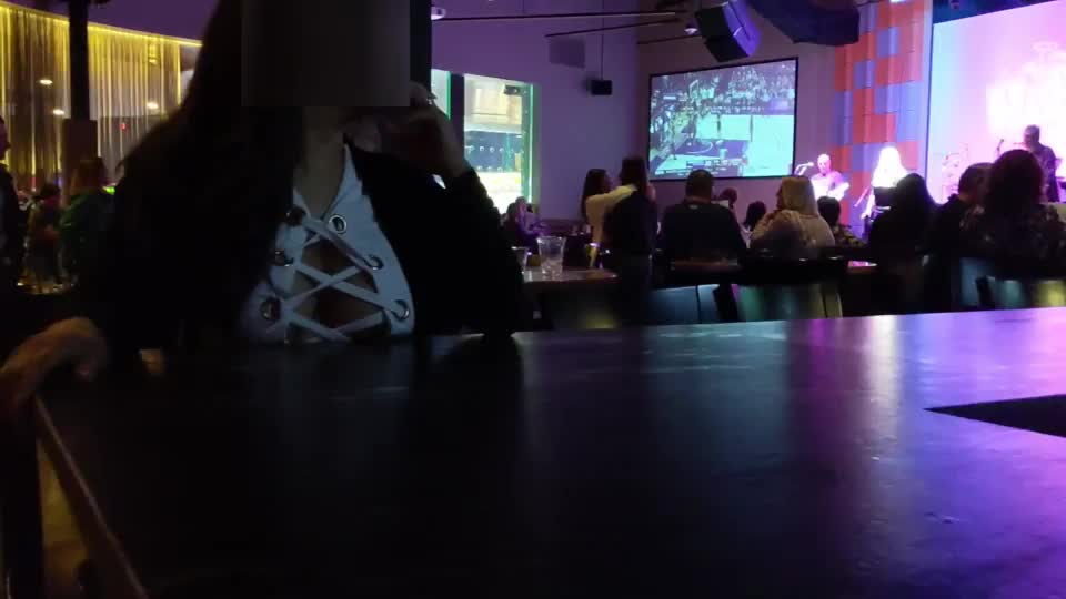 Flashing the bartender - free porn video