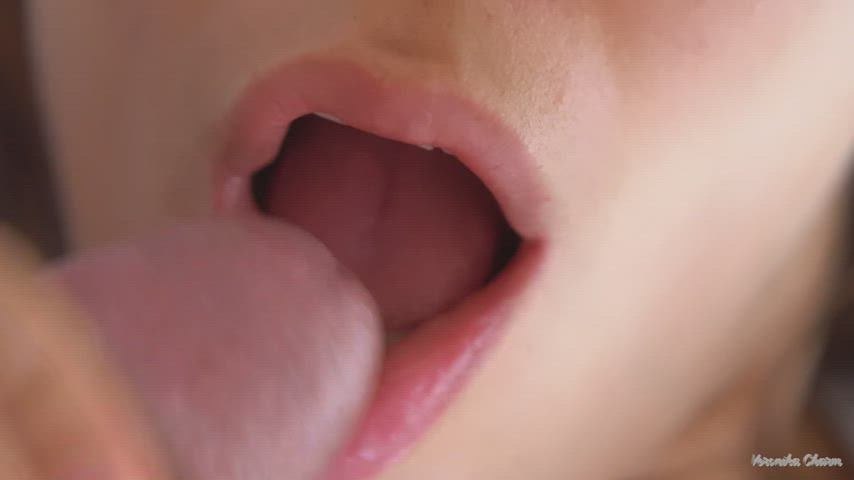 Her Sensual Lips & Tongue Make Him Cum In Mouth (by Veronika Charm) - free porn video