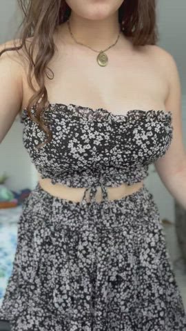 I'm going out, should I leave my bra and panties off? (19f) - free porn video